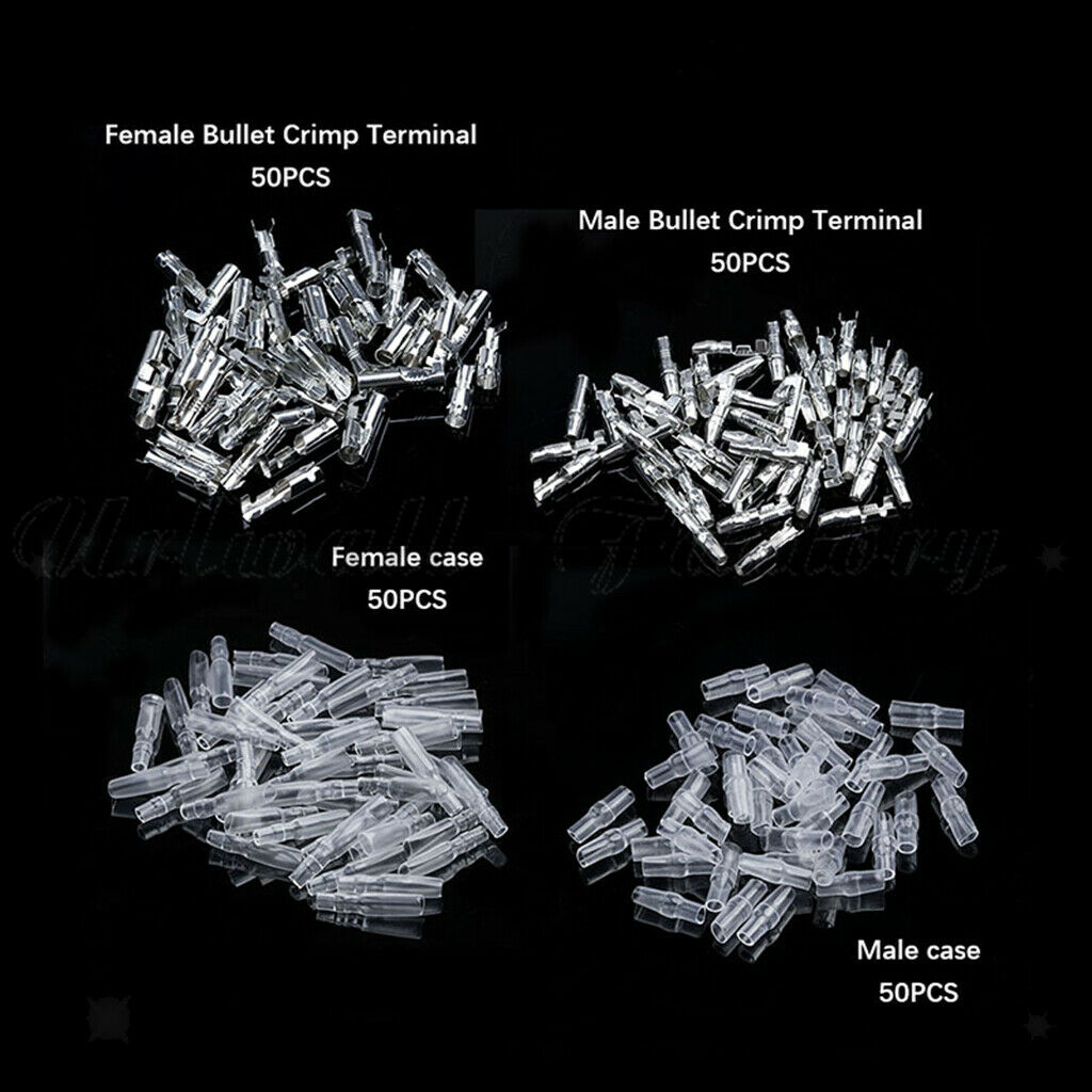 200Pcs 4mm Male and Female Bullet Terminals Wire Connector w/ Insulating Sleeves