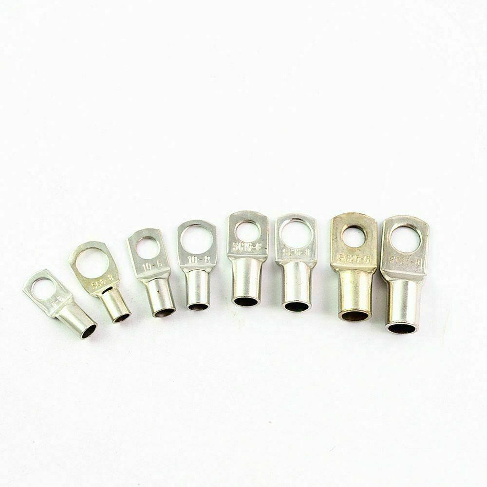 60PCS Wire Terminals SC Tinned Copper Lug Ring Wire Connectors Bare Terminals