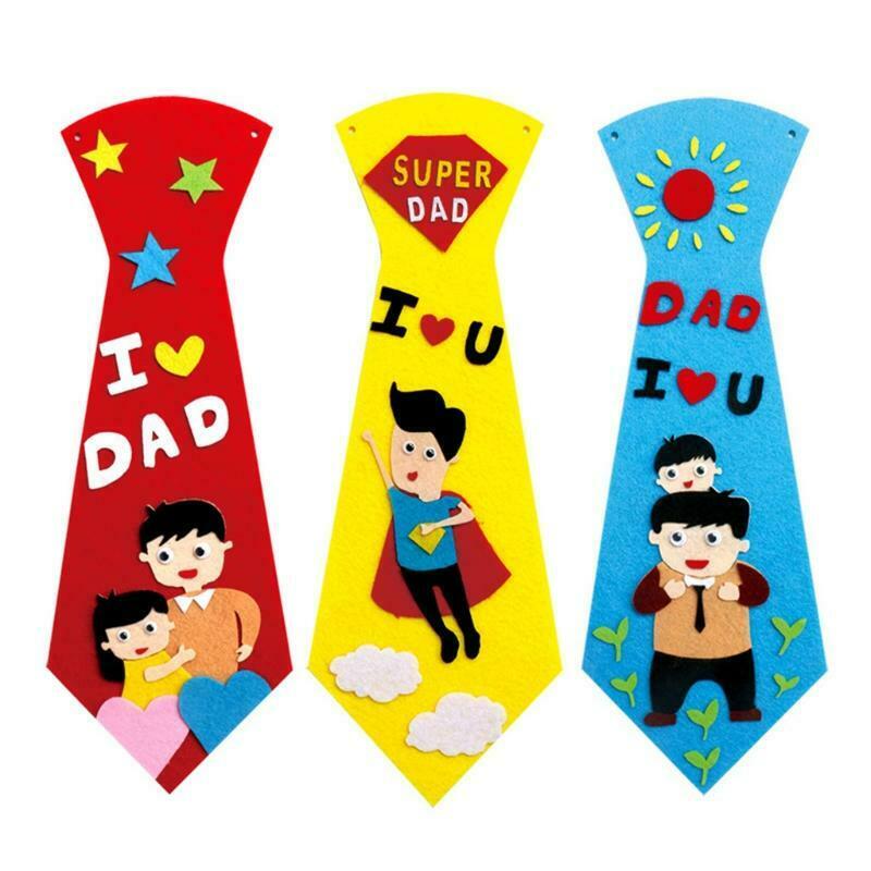 1Pack DIY Tie Craft DIY Necktie for Kids Art Class Teaching Aid Party Favor