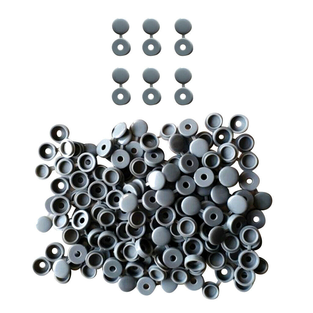 100 Pieces Plastic Hinged Screw Cover   for Car Home Furniture Decor Gray