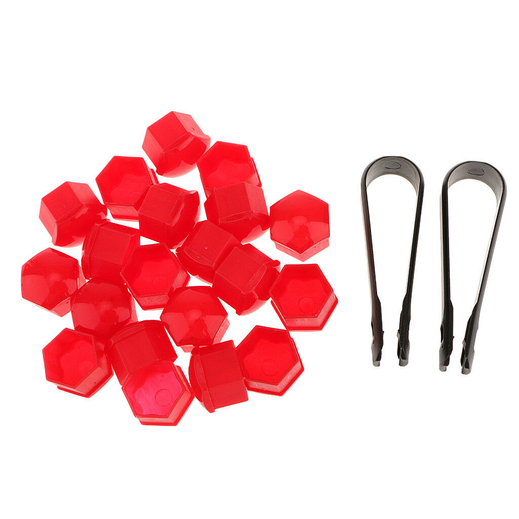 20pcs/Set T39 Wheel Lug Bolt Nut   Center Cover with Tool for Audi Car Red