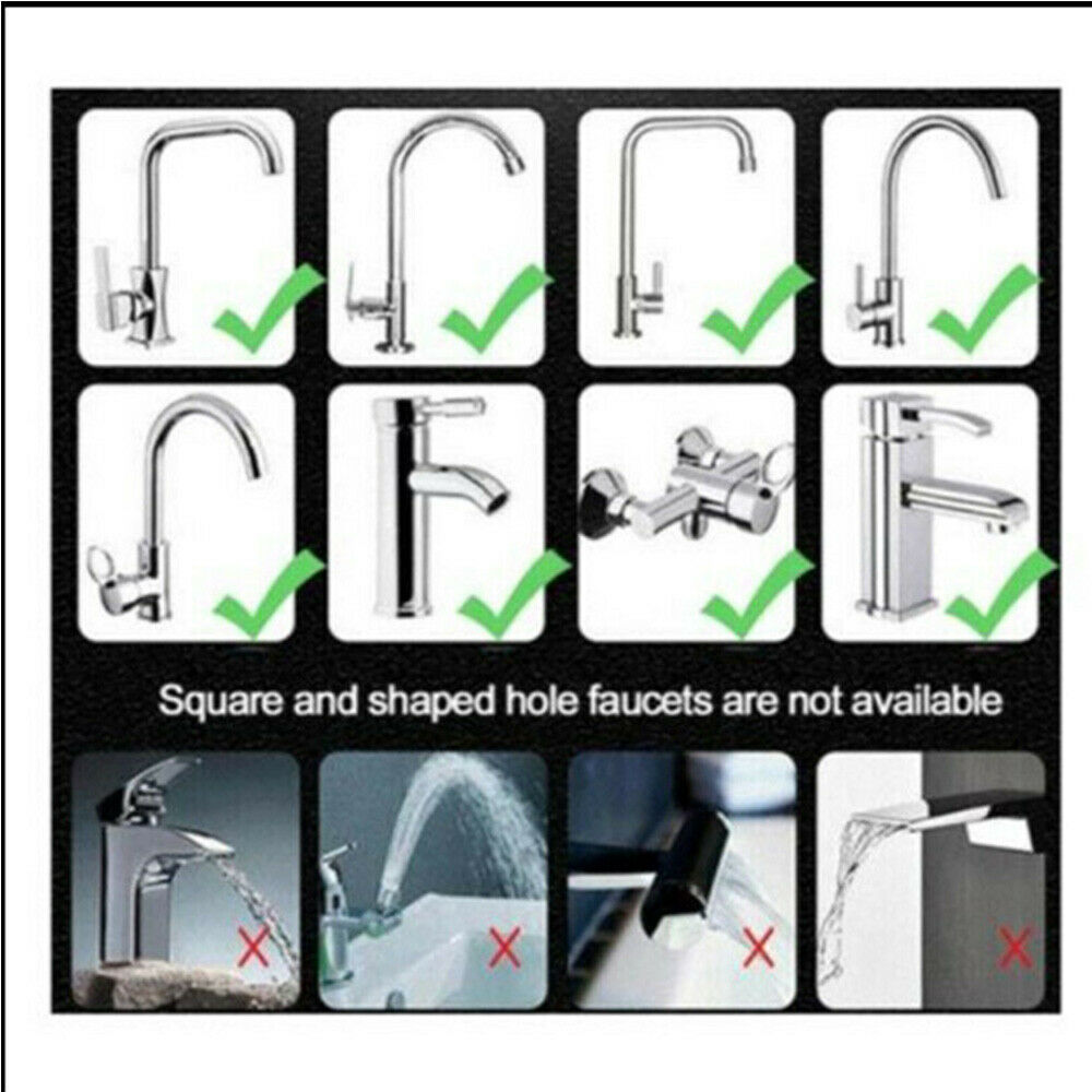 1Pcs Moveable Kitchen Tap Head 360° Rotatable Faucet Water Saving Filter Sprayer