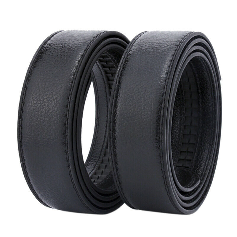 Men's Leather Belt Headless Double-sided Lychee strip Automatic Buckle Waistb Kt