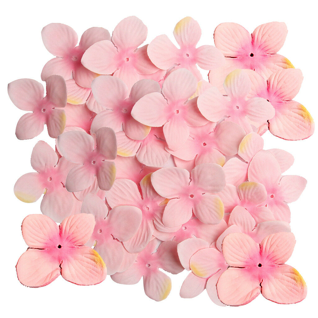 200pcs Pink Silk Artificial Hydrangea Flower Petals for DIY Craft Decor