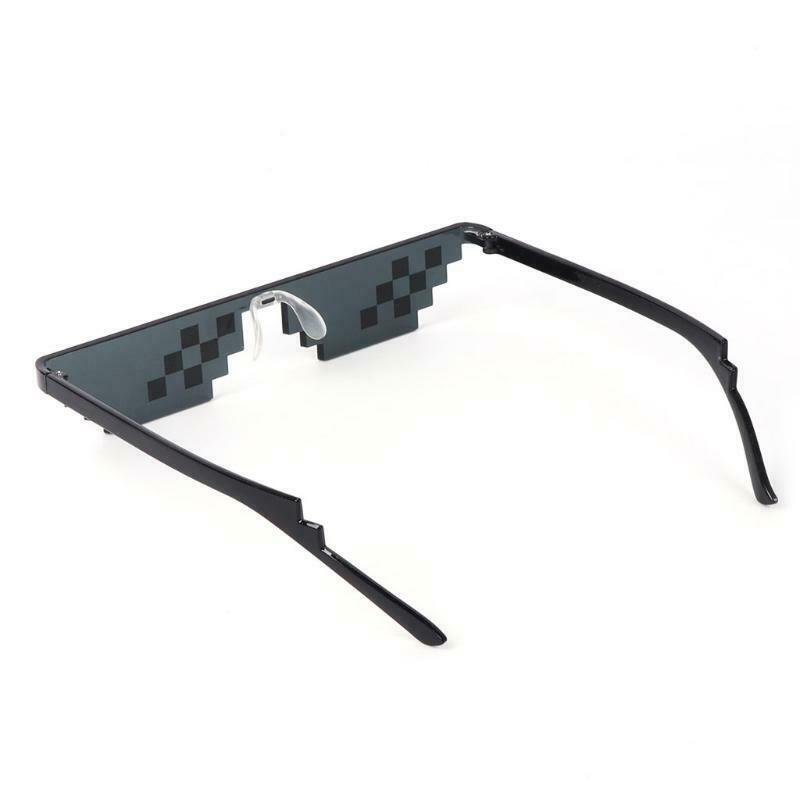Thug Life Glasses Deal With It Glasses Pixel Women Men Black  Sunglasses