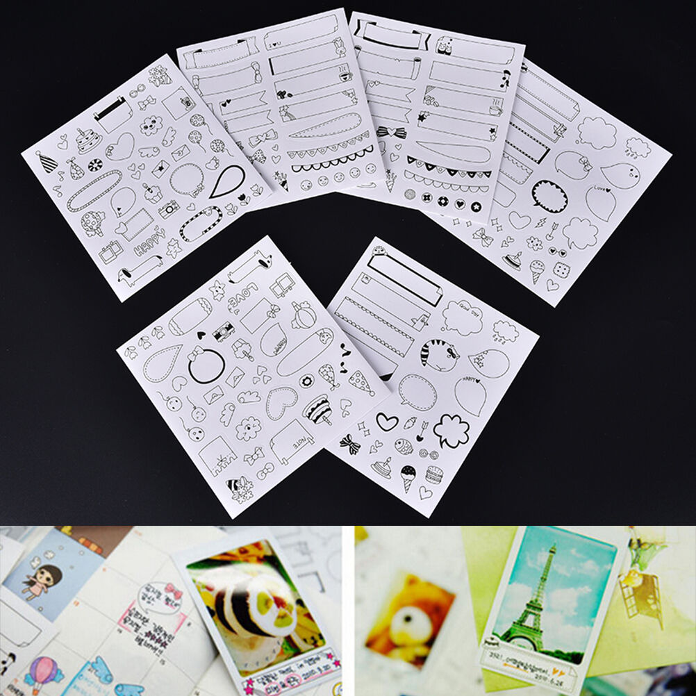 6 sheet Notebook album Calendar Memo Diary Planner notes Decor Paper Stick.l8