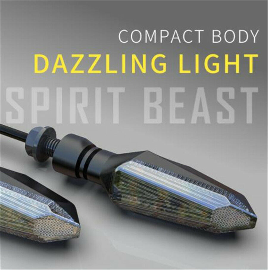 Dazzling Motorcycle LED Turn Signal Light Plastic +Acrylic Yellow Warning Light