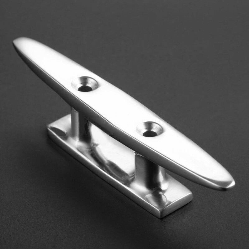 2 Pcs 4" Stainless Steel Mooring Cleat Deck Rope Yacht Marine Boat Dock Fitting
