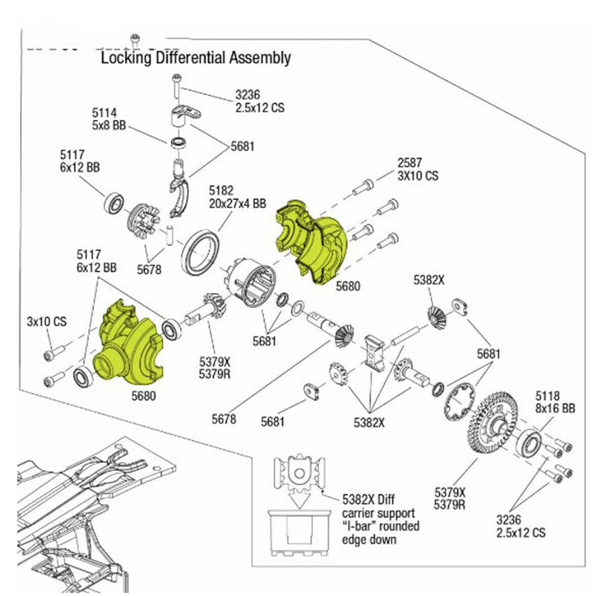 Outer Housing Differential Diff Case (Front & Rear) For 1/10 Summit 56076-4