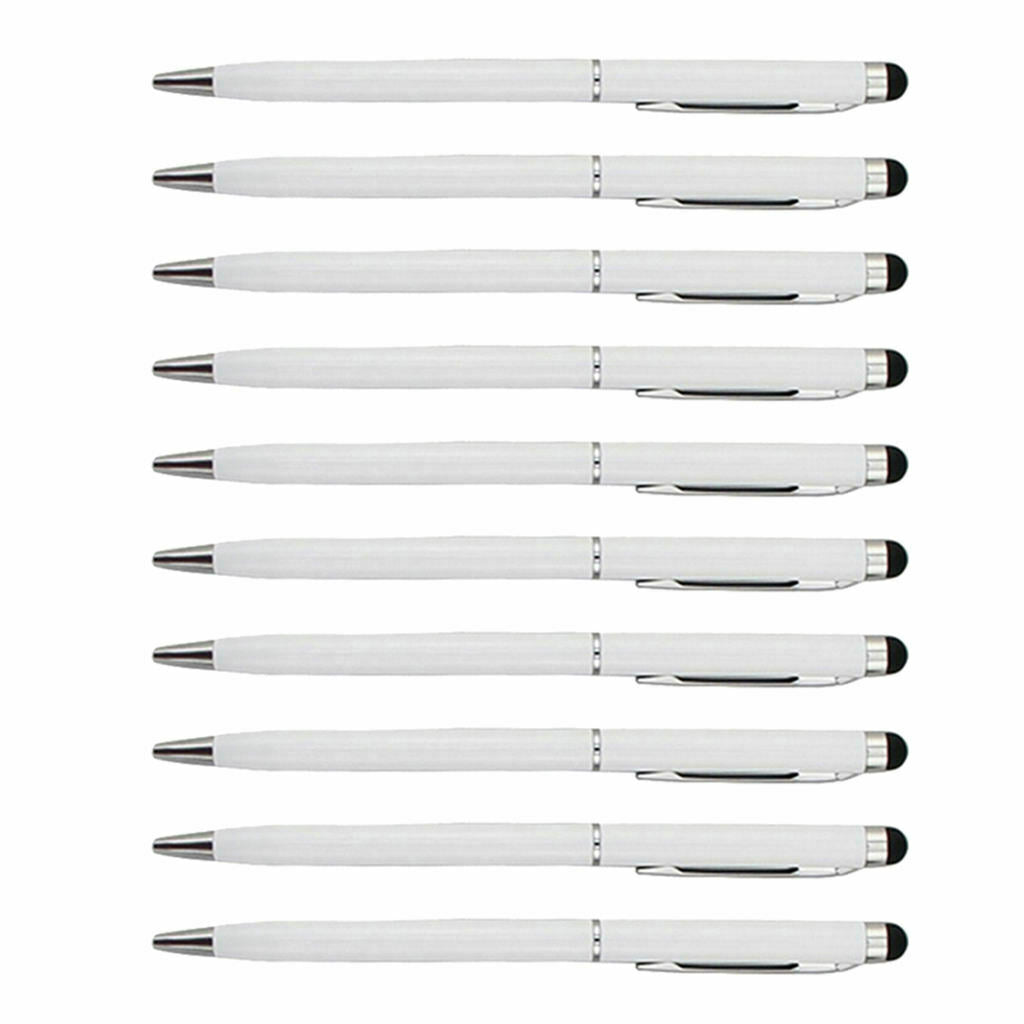 10Piece Capacitive Stylus Ballpoint Hand Writing Pen for Touchscreen White