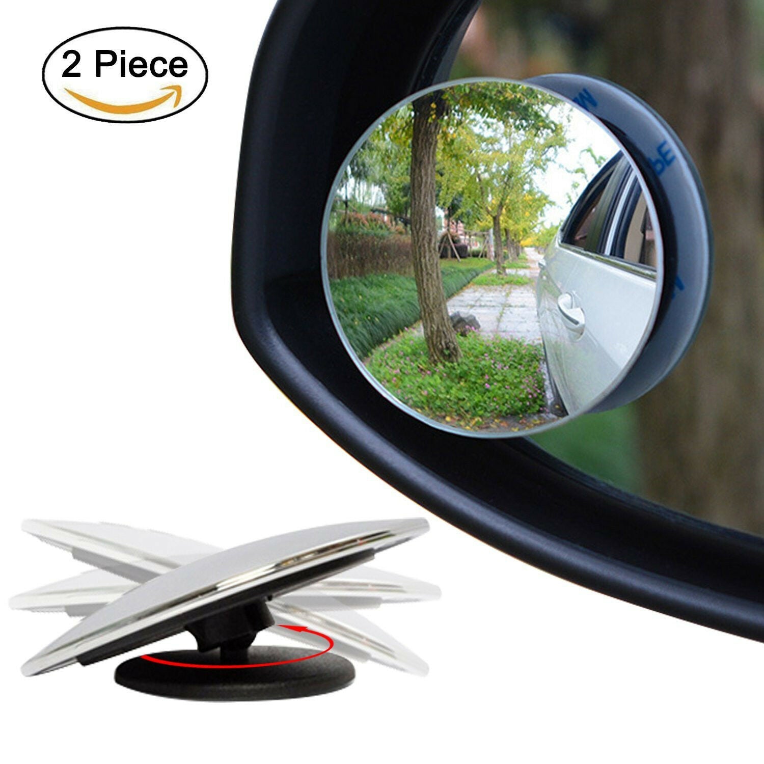 Universal 2" Round Rear-view Blind Spot Convex Wide Angle Mirrors Car Motorcycle