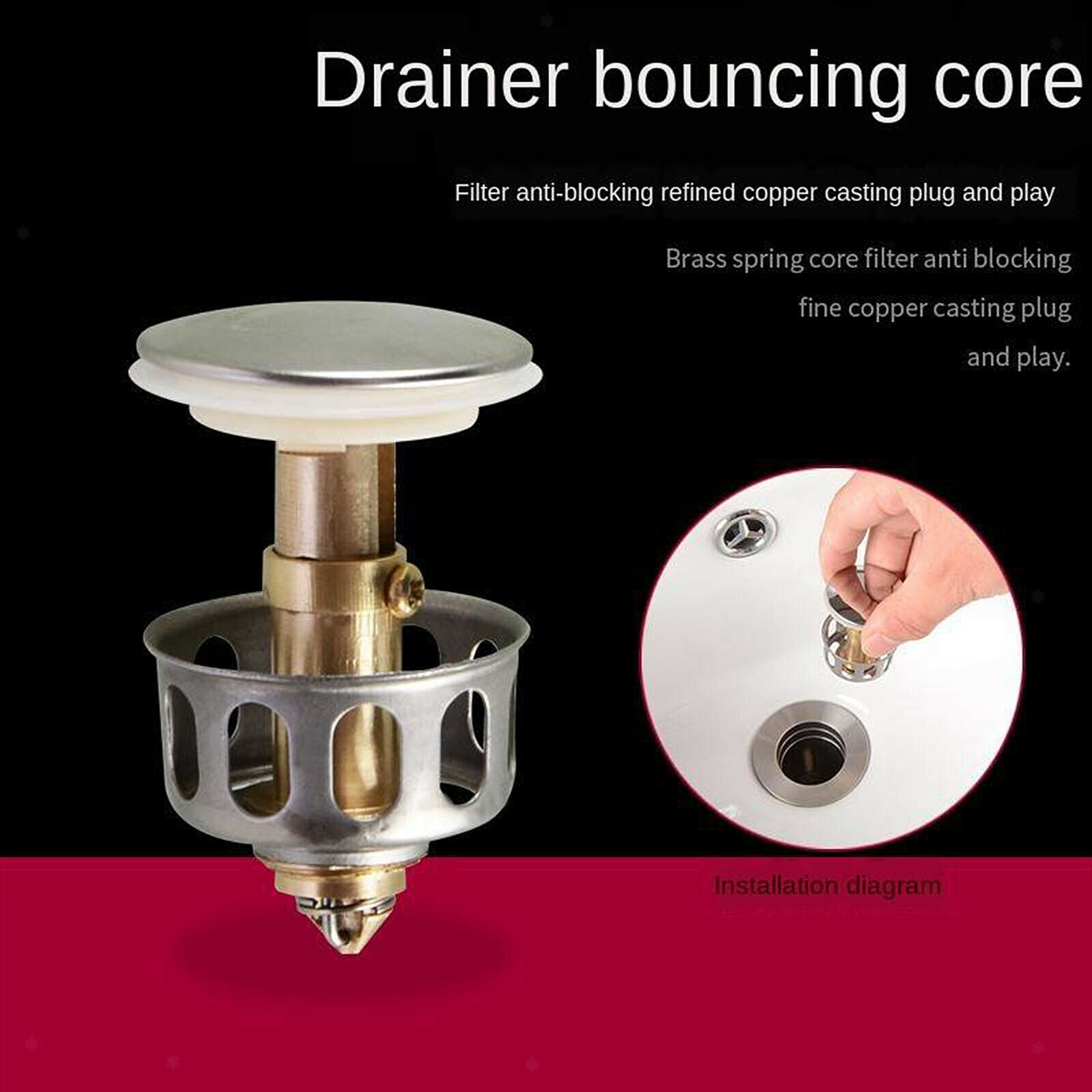 Universal Wash Basin   Drain Filter   Up Bathroom Toilet Sink Drain Plug