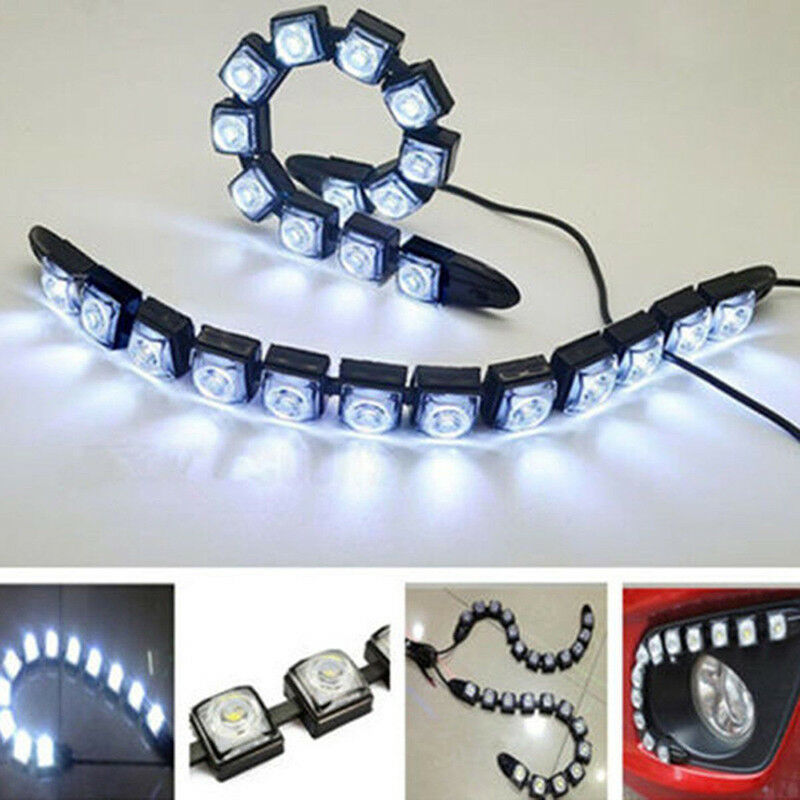 2xCar Flexible 12 LED DRL Daytime Running Light Driving Daylight Fog Light La BD