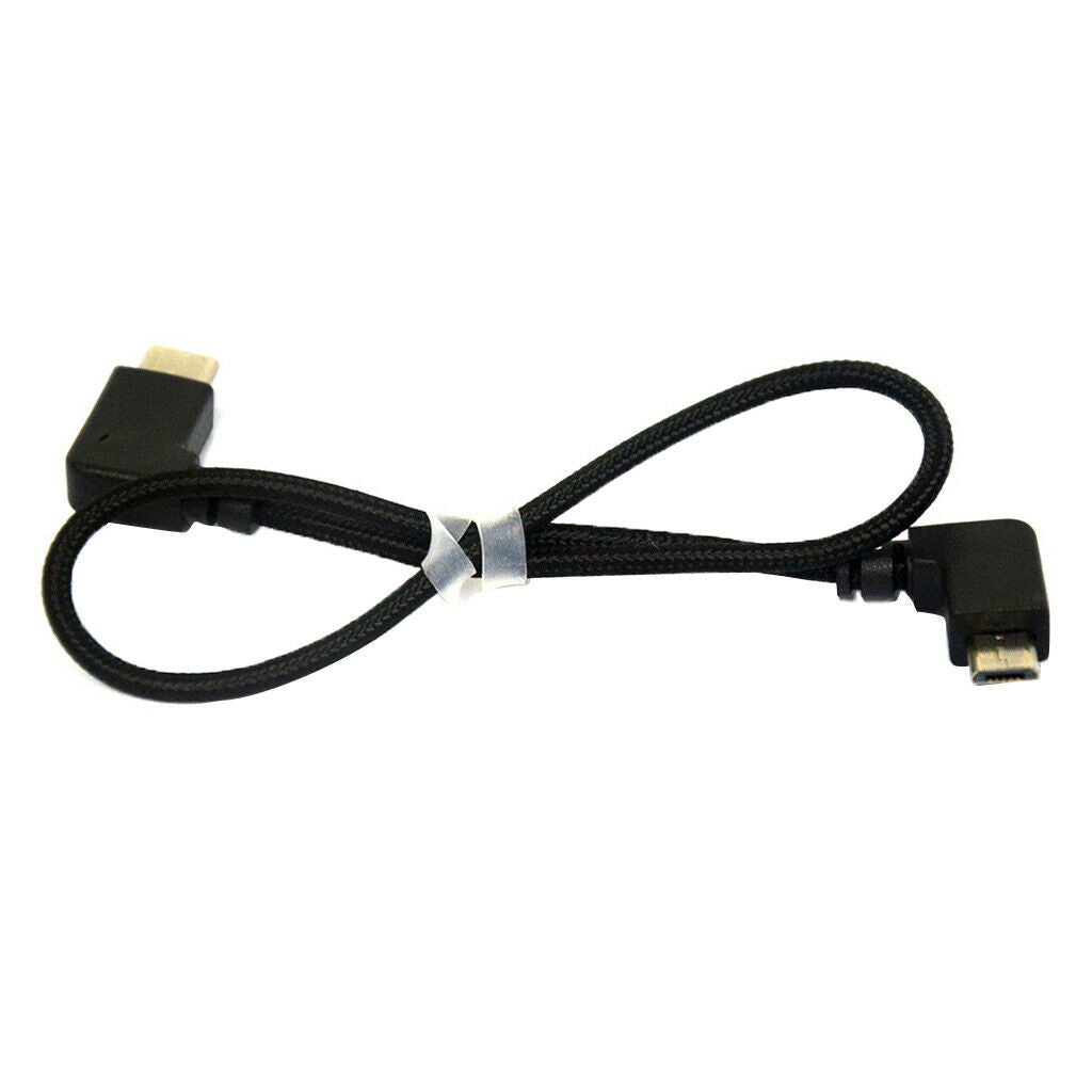Double Micro USB Data Cable Braided Black Nylon for