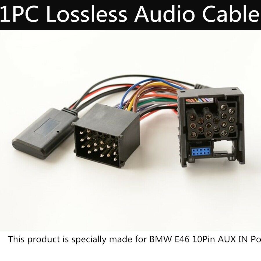 10Pin Car Radio Bluetooth Lossless AUX IN Audio Cable Adapter For BMW E46 02-06