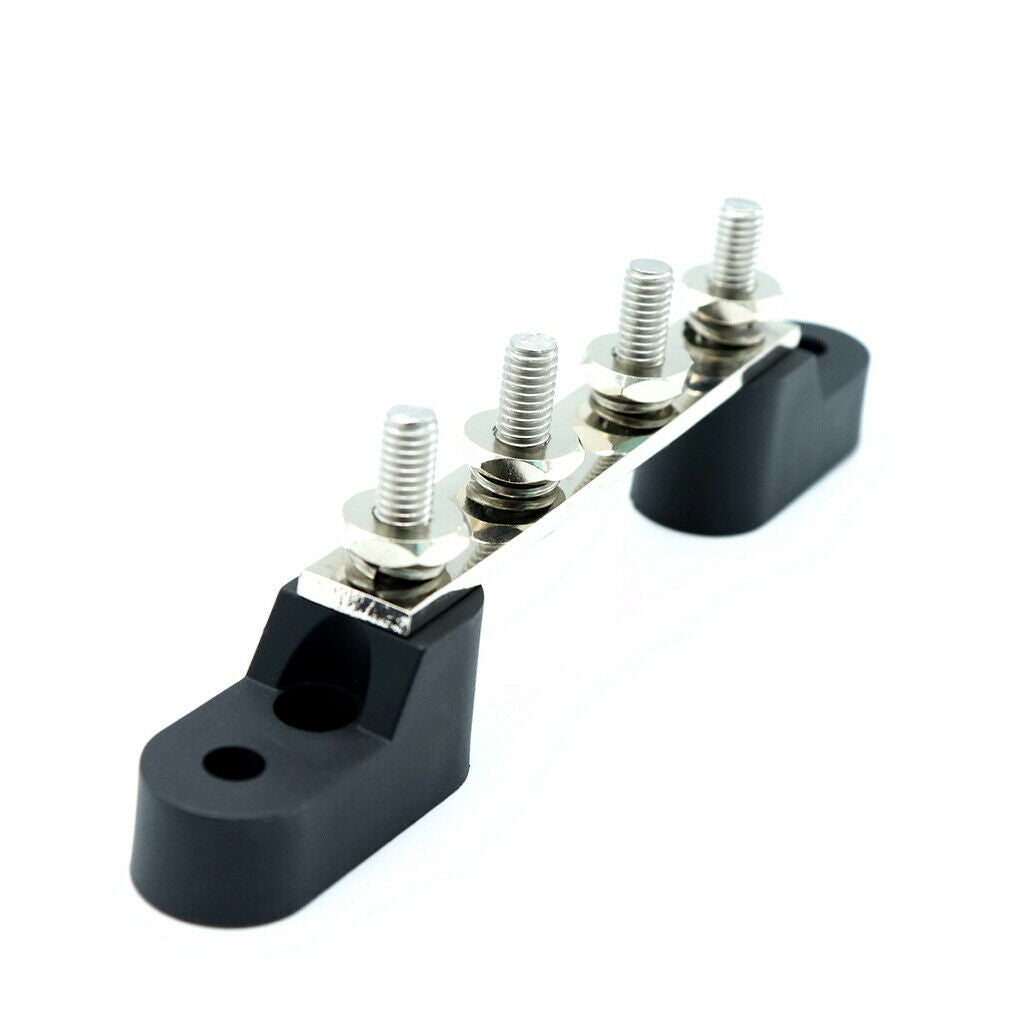1/4 inch DC 12-48V Bus Bar Terminal Block 4 Stud M6 Heavy Duty Power