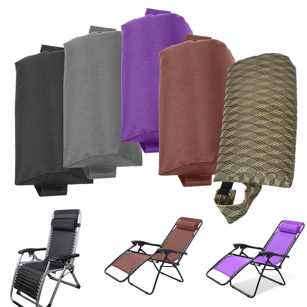 4X Folding Recliner Chairs Head Cushion Pillow for Outdoor Patio Sun Lounger