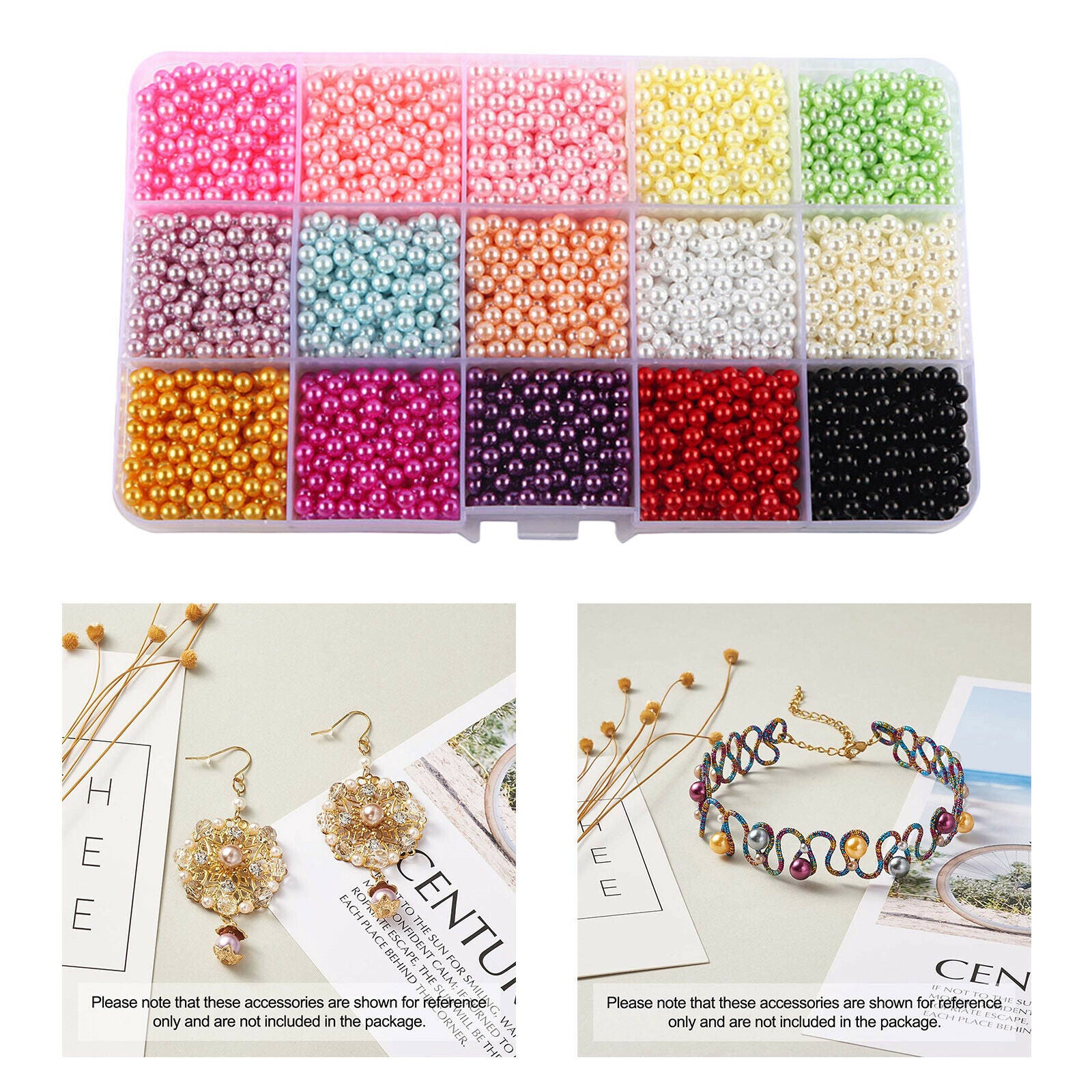 Imitation Beads Non Holes DIY Jewelry Making Phone Findings Supplies Mixed
