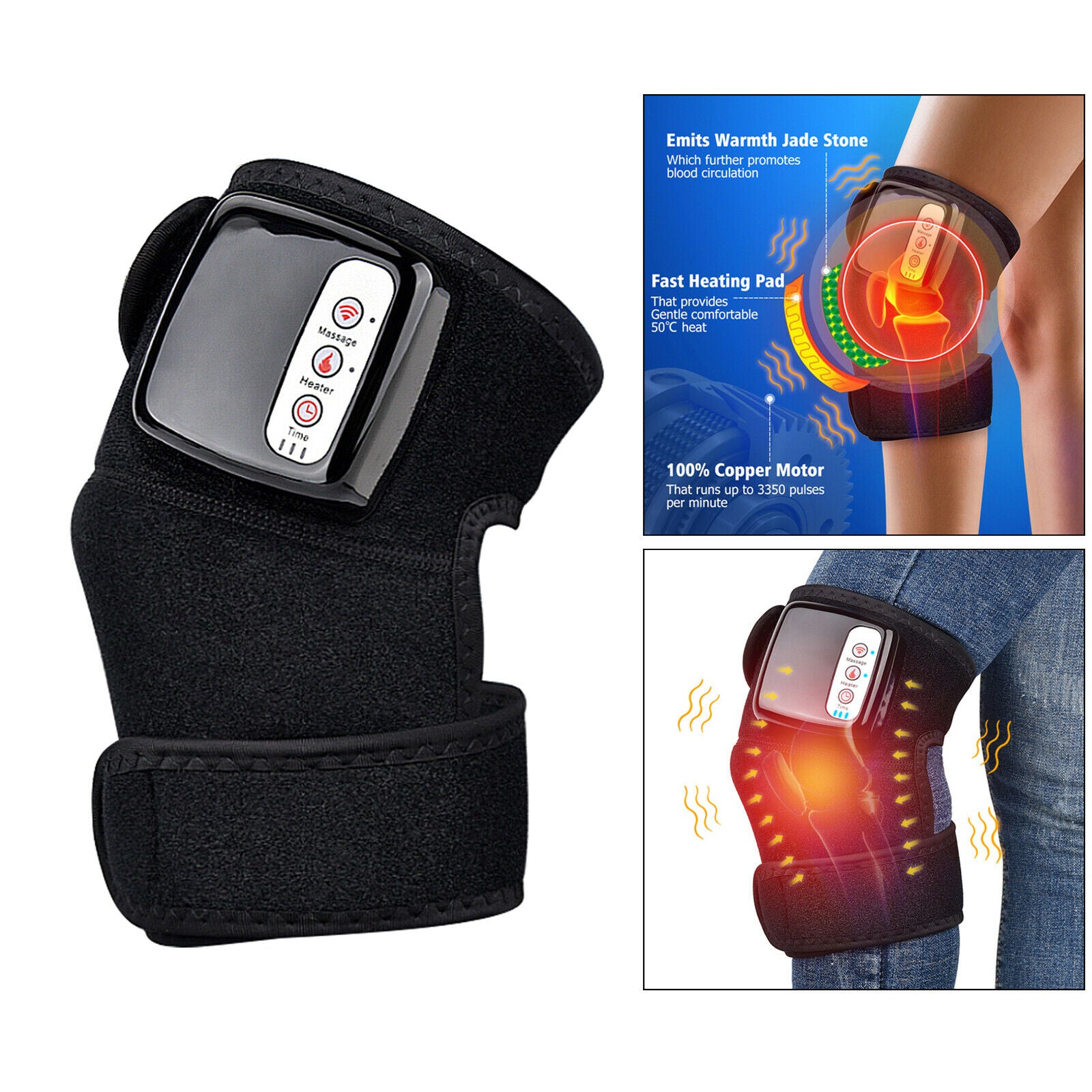 Wireless Knee Massager Pain Relief Back Shoulder Massage Instrument US Plug