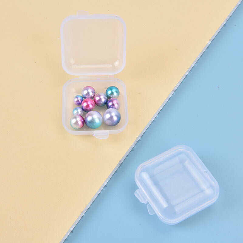 25Pcs Small Boxes Square Transparent Plastic Box Jewelry Storage Case Contai JD