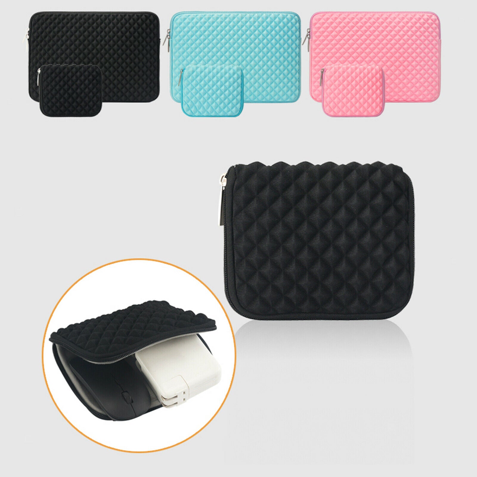 Laptop Sleeve Compatible Notebook Computer Neoprene Bag Cover Blue 15.3inch