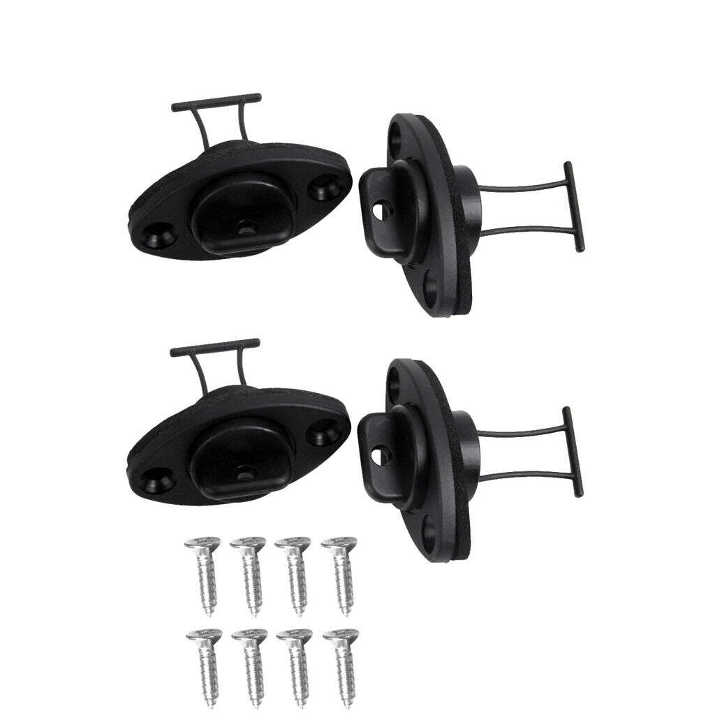 4pcs/Set Universal Black Hull Drain Plug with Screws for Kayak Canoe Boat