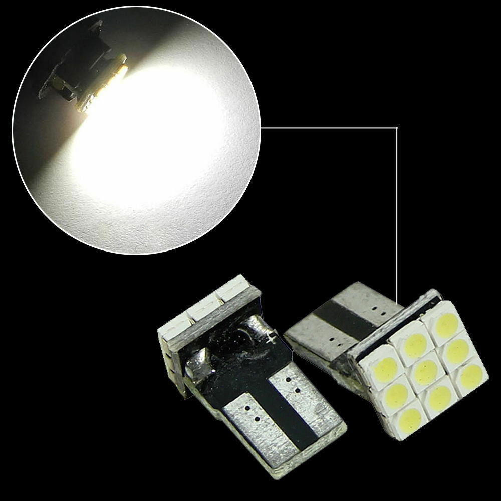 10pcs T10 2835 9SMD LED Car License Plate Light Tail Bulb 192 194 168 W5W White