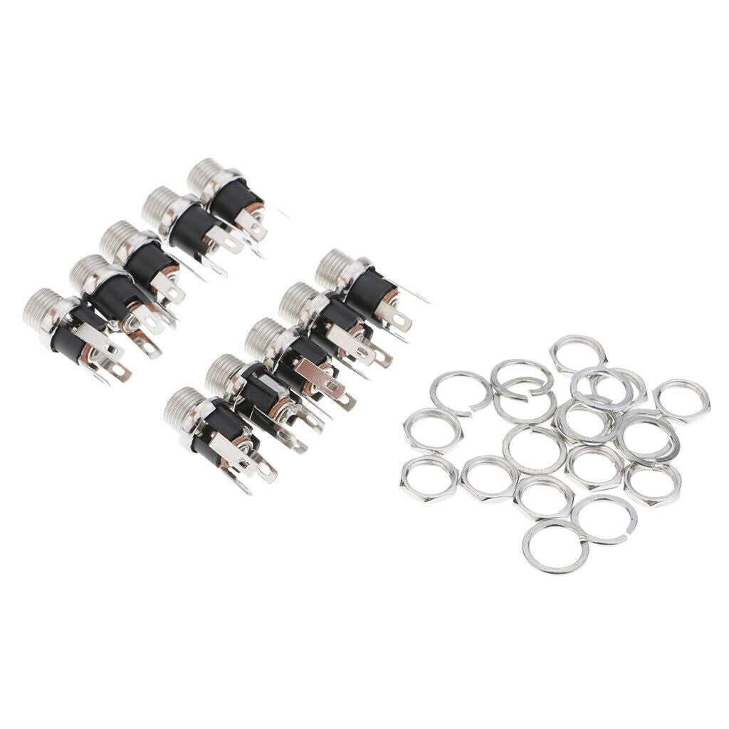 DC Panel Socket 3 Pin metal soldering lugs Connectors Pack of 10
