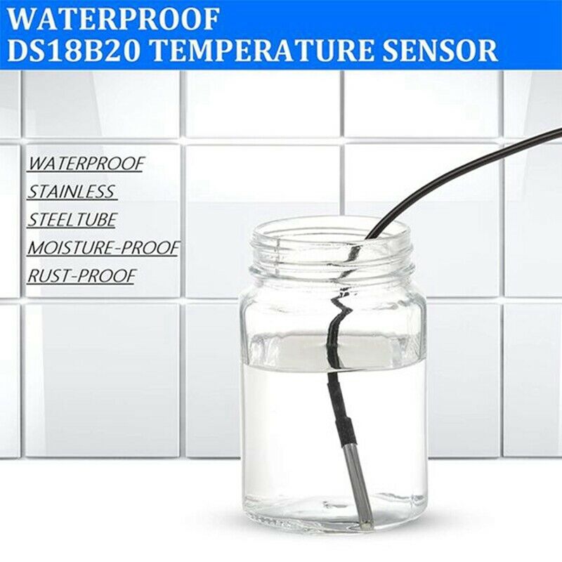 10 Pieces of Waterproof DS18B20 Digital Temperature Sensor Probe 100cm/39.3in W4