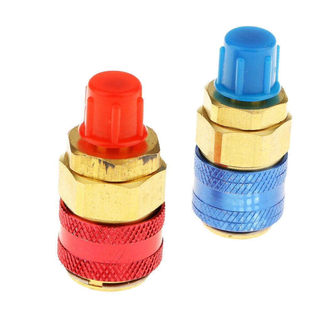 1 Pair A/C R134a Quick Couplers Connector High & Low Side Adapter 1/4