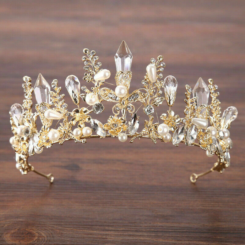 Baroque Lady Crystal Hairband Headband Jeweled Crown Tiara Hair Accessories Prom