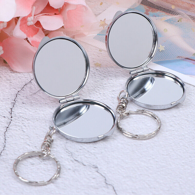 Personalised Folding Mirror Key Ring Keychain Portable Compact  Cosmet.l8