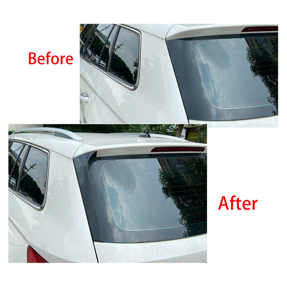 2x Rear Window Side Spoiler Canards Splitter fit for Skoda Kodiaq 2016-2020 year