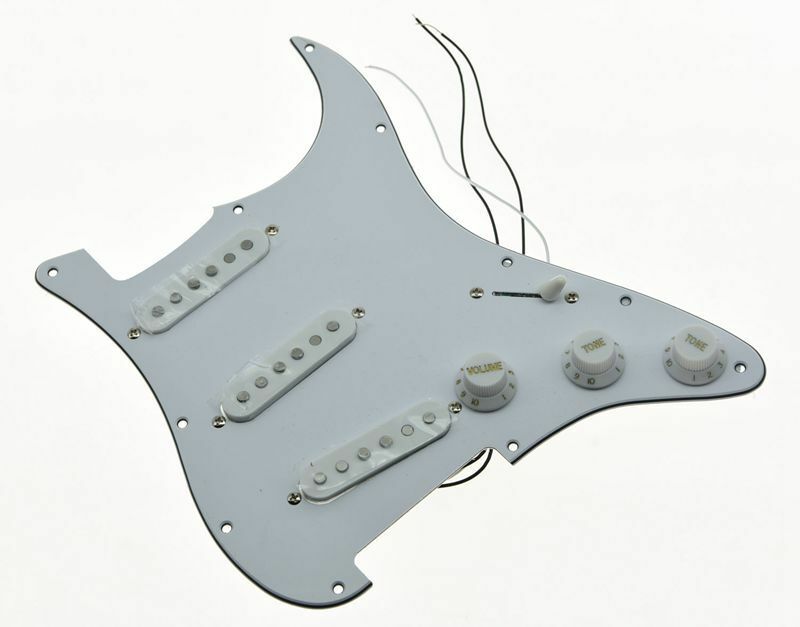Loaded Strat Pickguard Prewired ST SSS Pickguard with Alnico Pickups White 3 Ply