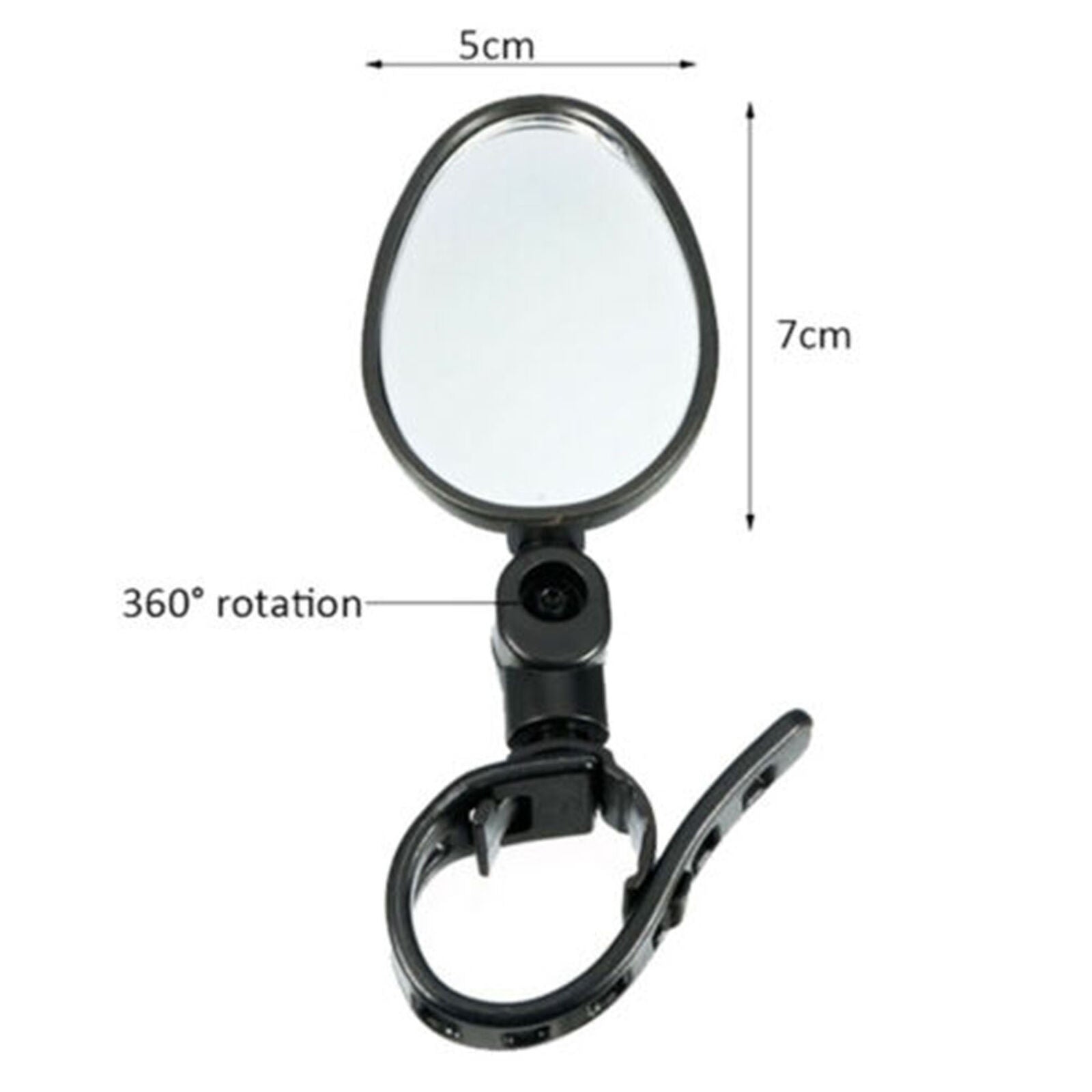 Bike Bicycle Handlebar Flexible Rear Back View Rearview Mirror Black