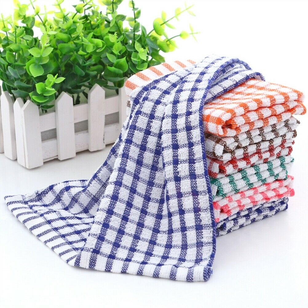 6Pcs Kitchen Tea Towels Absorbent Lint Free Catering Restaurant Cloth Dish Towel