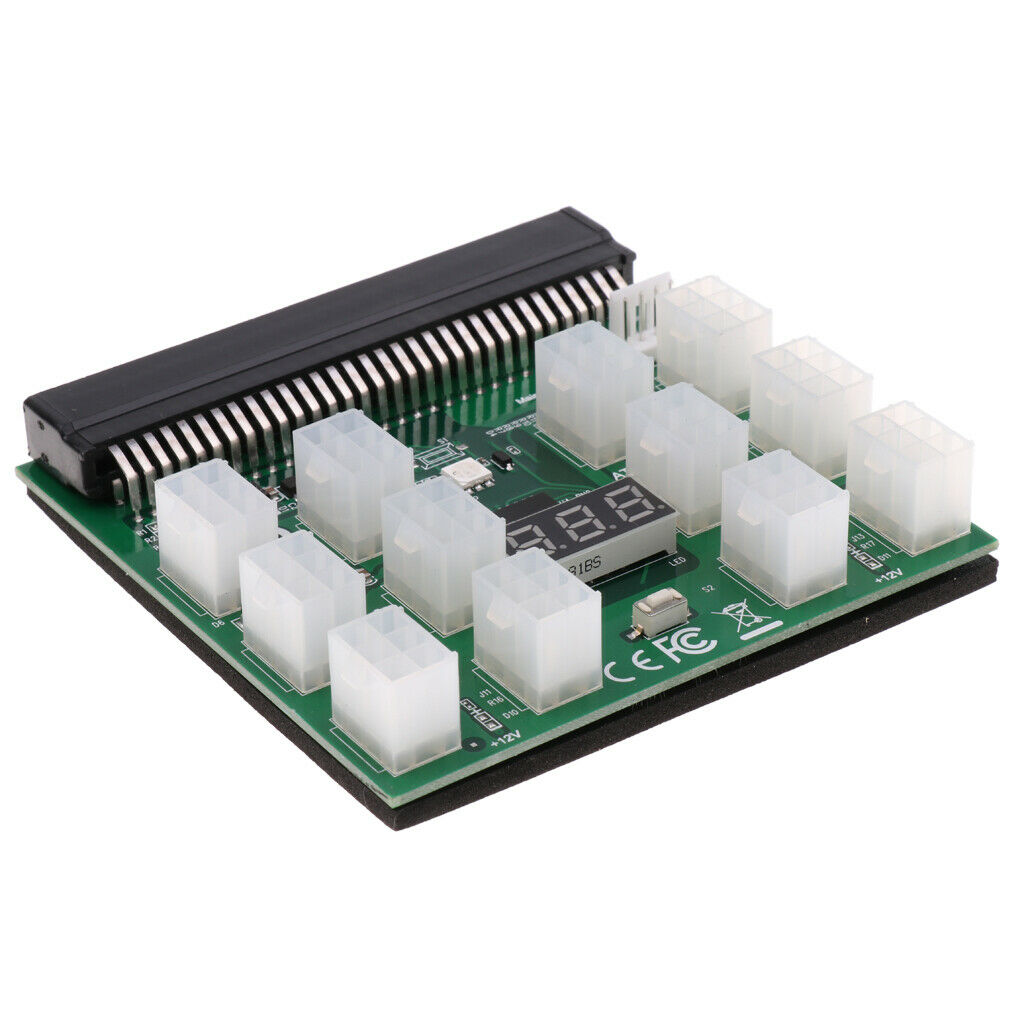 1200w/750w PSU Breakout Board   ZEC Mining GPU 12V W/ Power Button