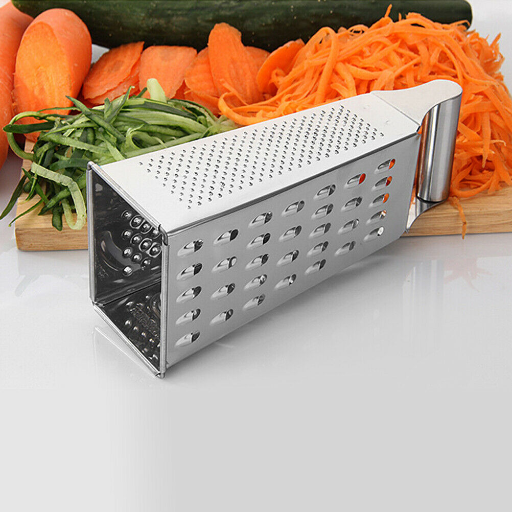 Stainless Steel 4 Sided Graters Box Vegetable Fruits Potato Carrot Slicer Cutter