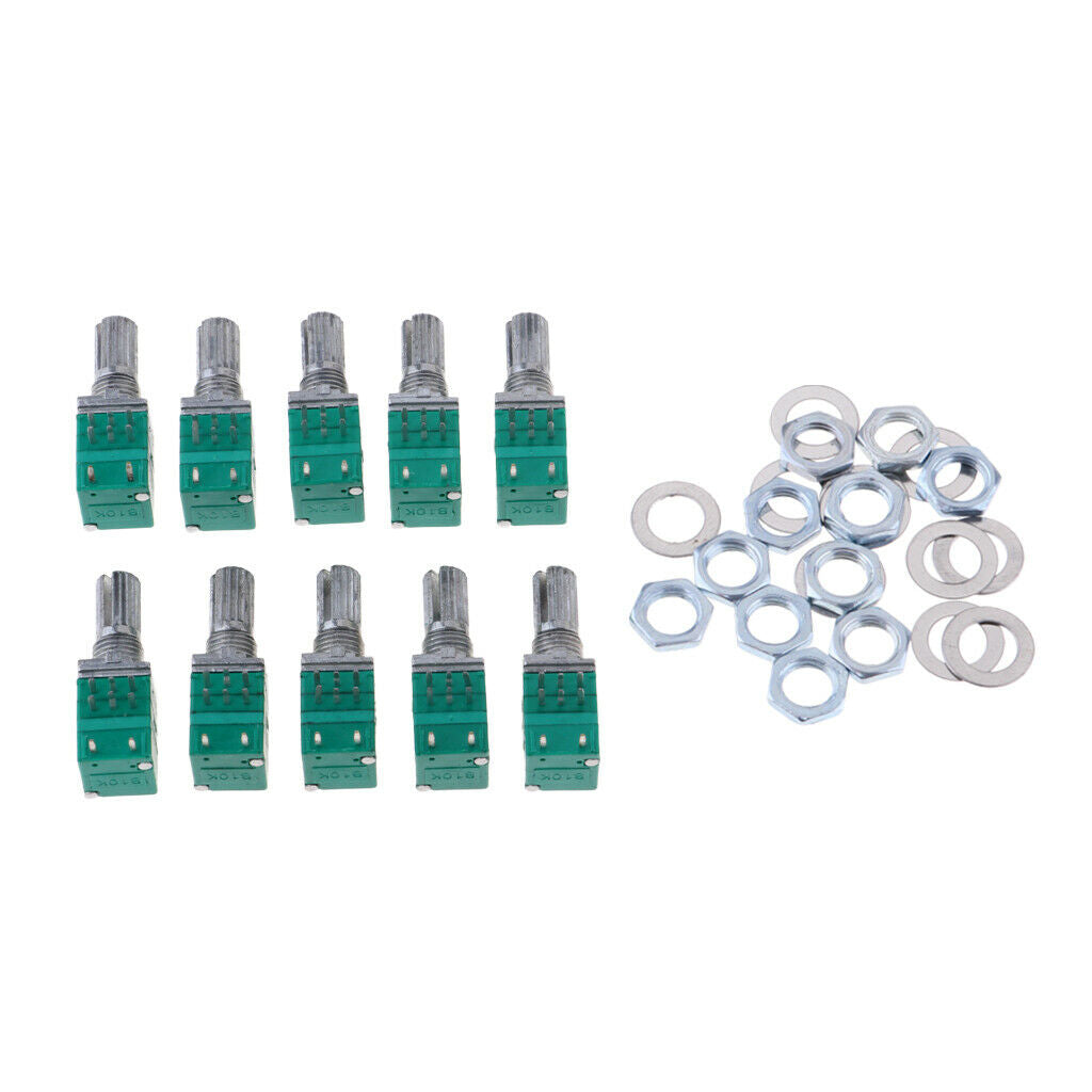 10 Pcs B10K Seal Potentiometer Double 8 Pin Audio Pot For Amplifier