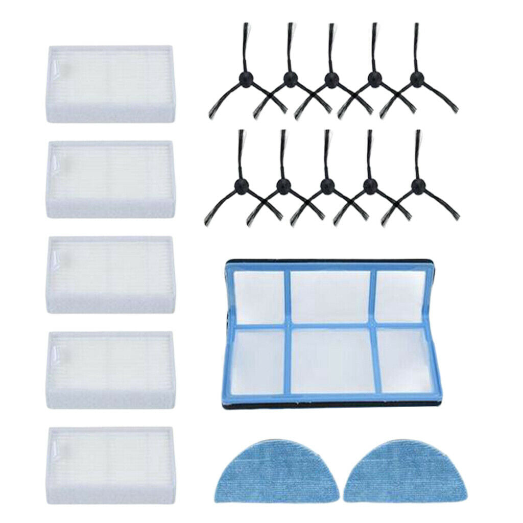 Filters Side Brushes Mop Cloth Spare Parts for Medion MD16192 MD18501 Robot