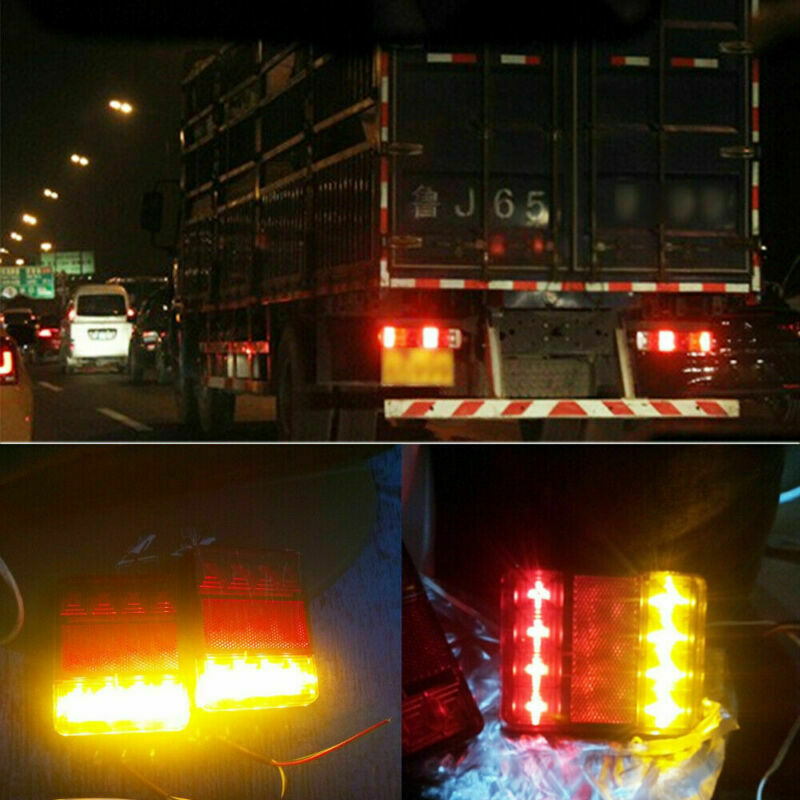 2X 24V LED Rear Tail Lights Indicator Stop Light Trailer Caravan Van Truck Lorry
