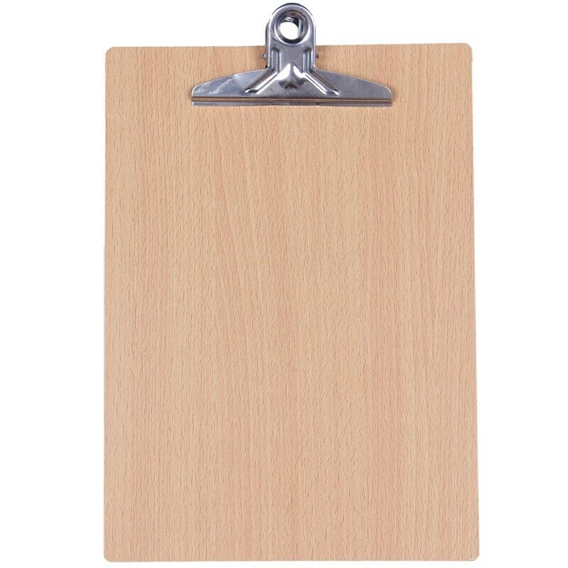 A4 Wooden Clipboard File Folder Stationary Board Hard Board Writing Plate ClipZ6