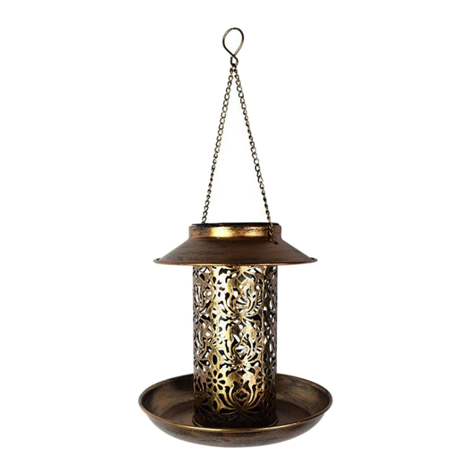 Garden Hanging Wild Bird Feeder Solar Lamp Light Garden Lamp Patio Balcony