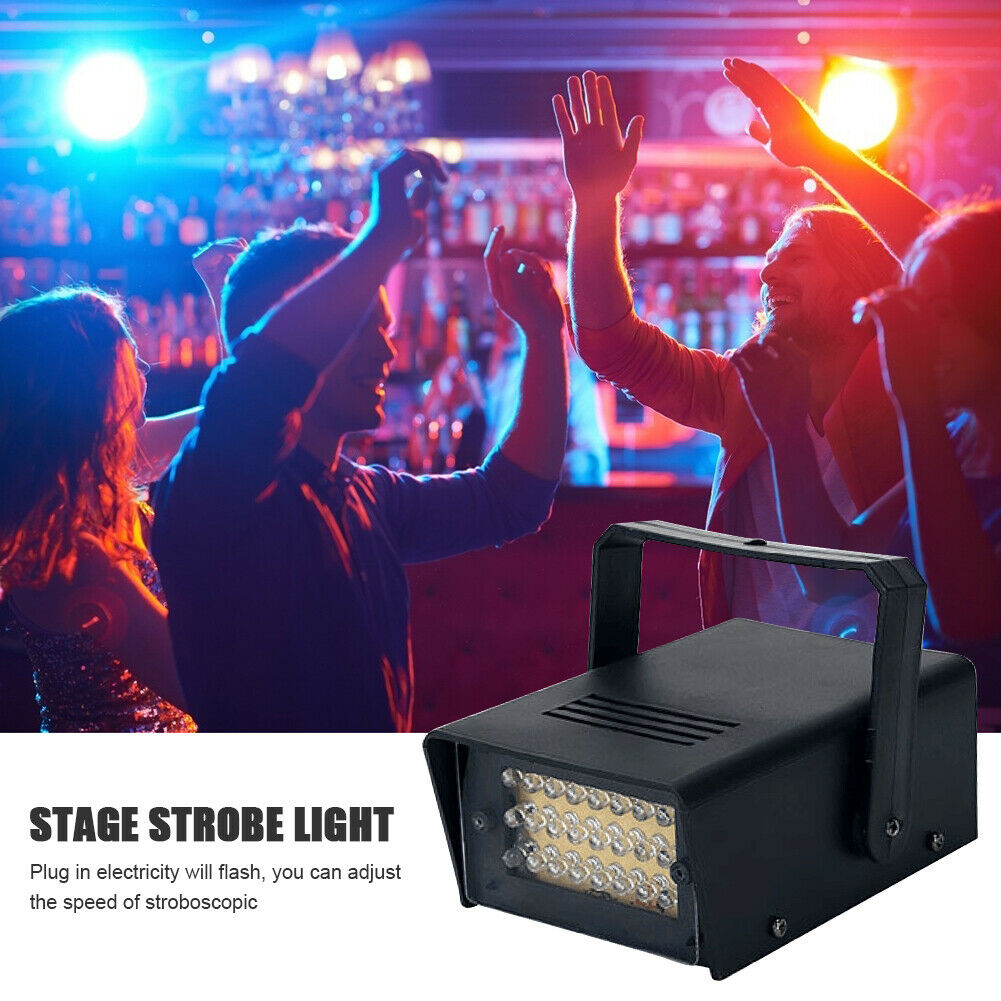 LED White Adjustable Stage Strobe Lights Remote Control Flash Disco Party Light