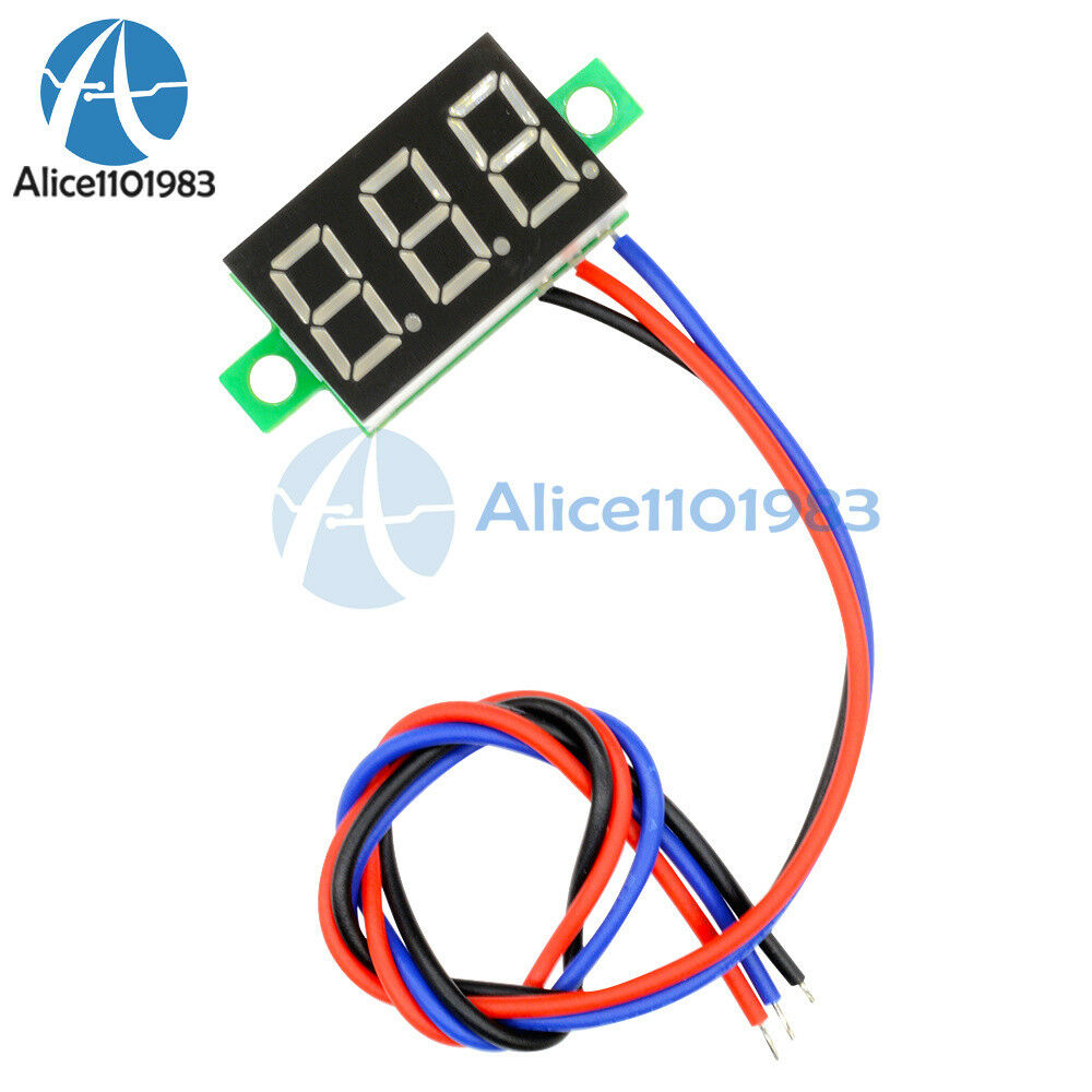 3 Wires 0.36″ DC 0-30V LED Panel Voltage Meter 3-Digital Display Voltmeter Red