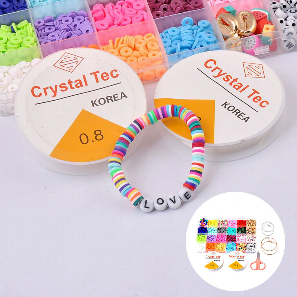 24 Kinds Clay Spacer Beads DIY Beads Set for Bracelet Earring DIY Tools