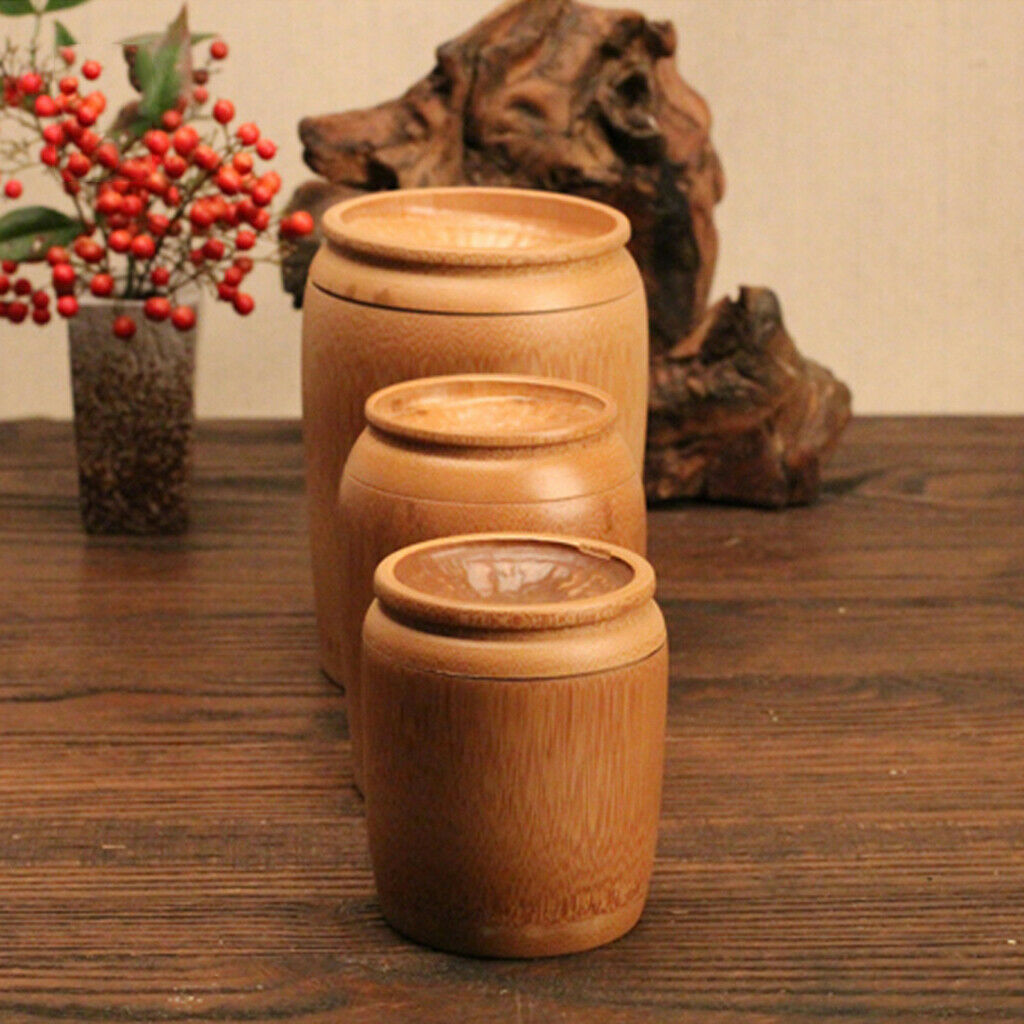 Bamboo Tea Storage Box Canister Box Tea Coffee Candy Seal Storage Wooden S