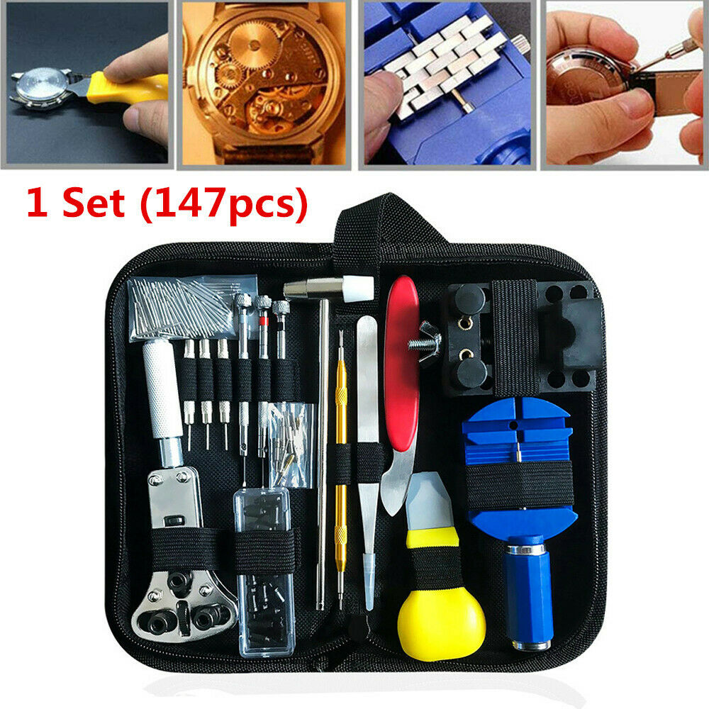 147X Watch Repair Tool Kit Case Opener Link Spring Bar Remover Watchmaker Solid