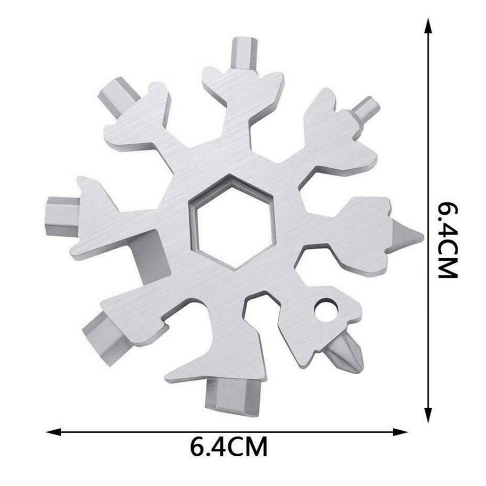 3-Piece 18-in-1 Hex Keychain with Snowflake