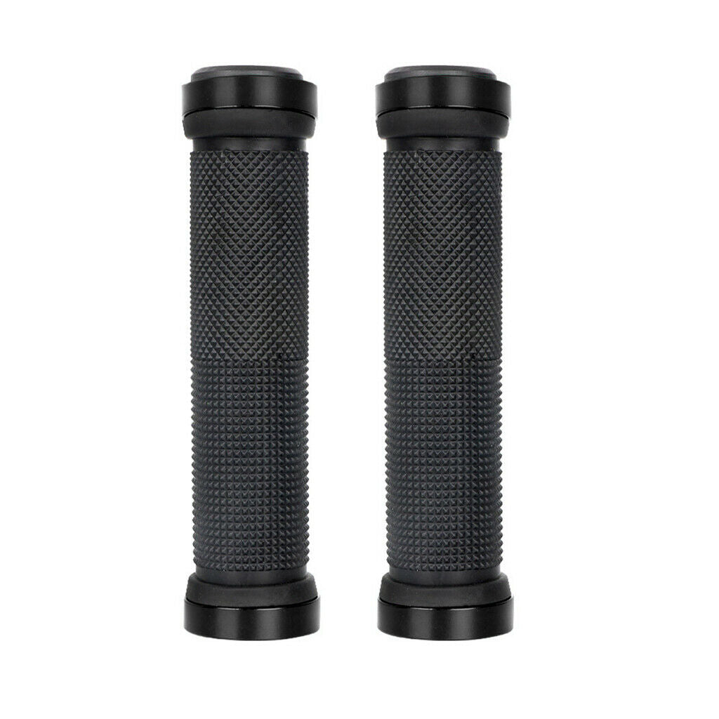 2 Pair Mountain Bike Bicycle Cycling Double Lock Handle Bar Grips Black